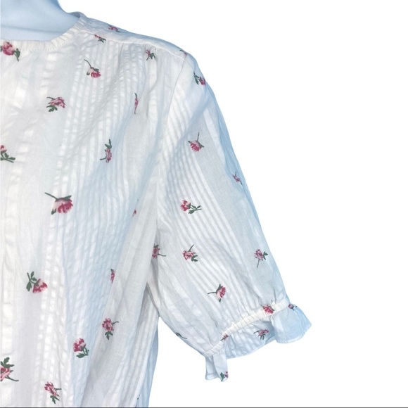 Olivaceous Dress Small Midi Button Front Drawstring Lined Waist Floral White New - Picture 6 of 14